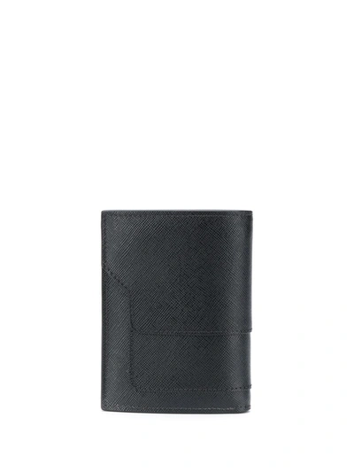 Shop Marni Logo-print Leather Bi-fold Wallet In Black