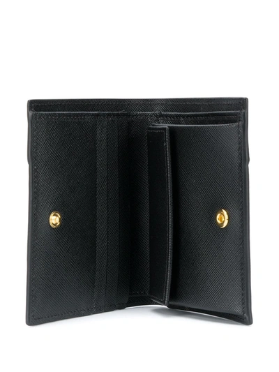 Shop Marni Logo-print Leather Bi-fold Wallet In Black