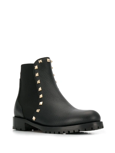 VALENTINO VALENTINO GARAVANI ROCKSTUD ANKLE BOOTS - 黑色