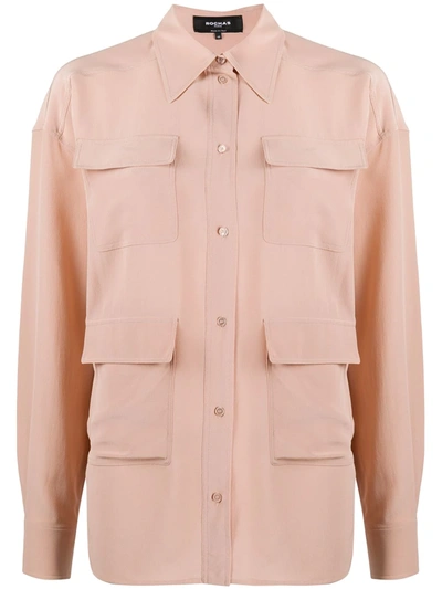 Shop Rochas Four-pocket Silk Shirt In Pink
