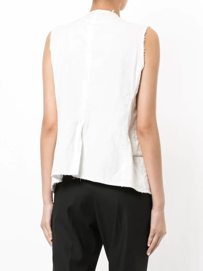 Pre-owned Comme Des Garçons Pile Detailing Draped Top In White