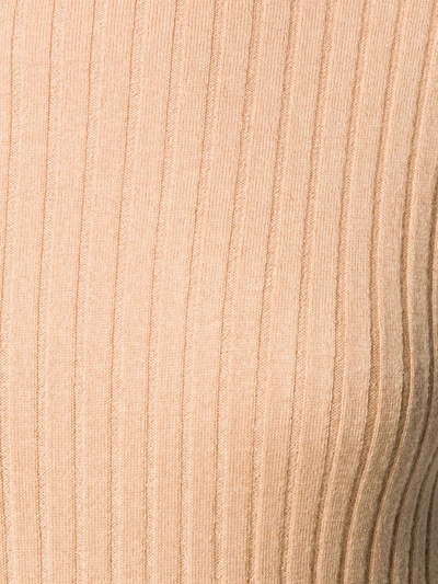 Cashmere In Love Ribbed Roll-neck Victoria Sweater In Neutrals