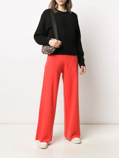 Shop Pringle Of Scotland Knitted Wide-leg Trousers In Orange