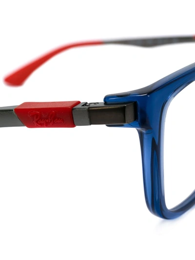 Ray-ban Junior Bicolour Rectangular Glasses In Blue
