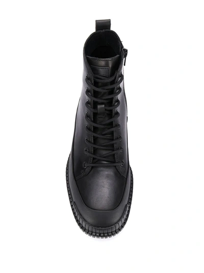 Camper Pix Leather Ankle Boots In Black