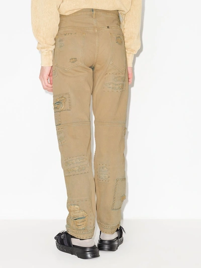 Shop Givenchy Distressed-finish Straight-leg Jeans In Nude