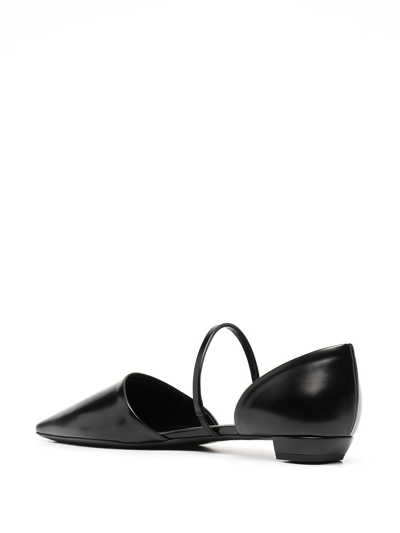 Shop Prada Leather Ballerina Shoes In Black