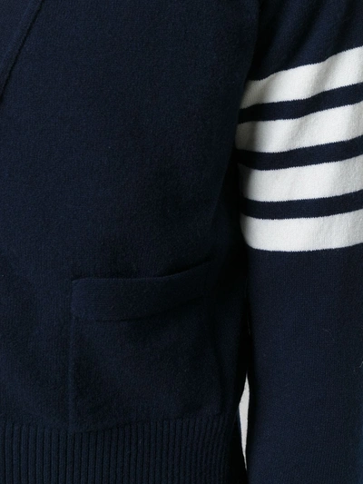 Shop Thom Browne 4-bar Cashmere Cardigan In Blue