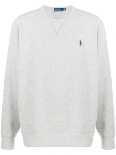 Shop Ralph Lauren Logo Embroidered T-shirt In Grey