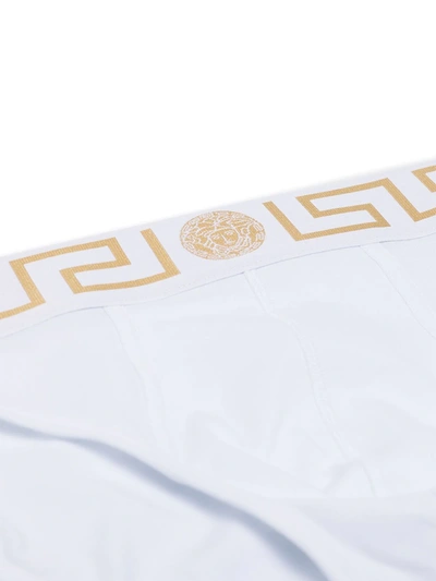 Shop Versace Greca Border Briefs Set In White