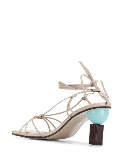 Shop Yuul Yie Trophy Lace-up Sandals In Neutrals