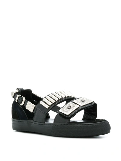 Shop Toga Virilis Touch-strap Sandals In Black
