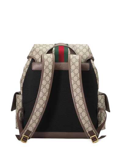 Shop Gucci Medium Ophidia Backpack In Neutrals