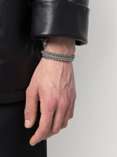 Emanuele Bicocchi Braided Chain Bracelet In Silver