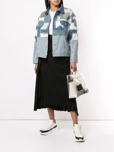 Shop Junya Watanabe Patchwork Denim Jacket In Blue