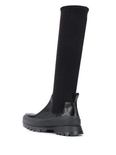 Shop Jil Sander Panelled Knee-high Boots In Black