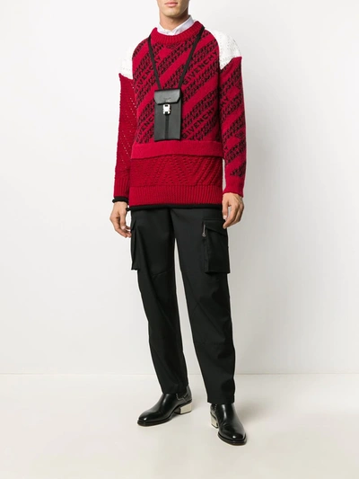 Shop Givenchy Intarsia-logo Layered-effect Jumper In Red