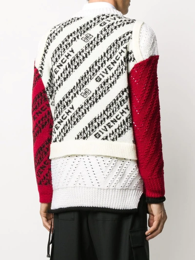 Shop Givenchy Intarsia-logo Layered-effect Jumper In Red