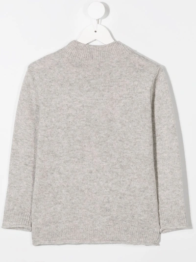 Shop Givenchy Embroidered Logo Jumper In Grey