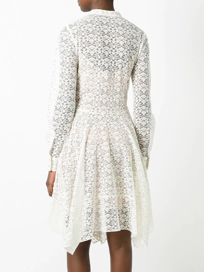 Shop Stella Mccartney Embroidered Robin Lace Dress In White