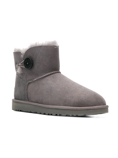 Shop Ugg Mini Bailey Button Boots In Grey