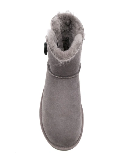 Shop Ugg Mini Bailey Button Boots In Grey