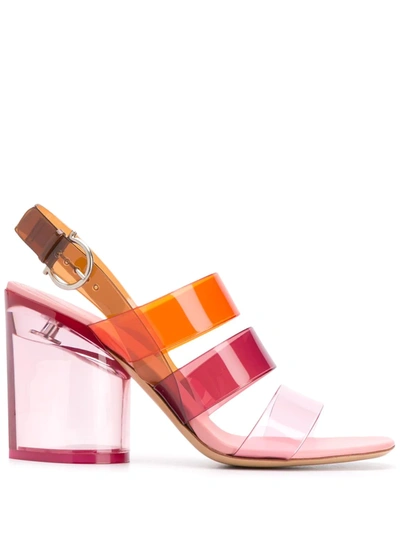 Shop Ferragamo Strappy Sandals In Orange