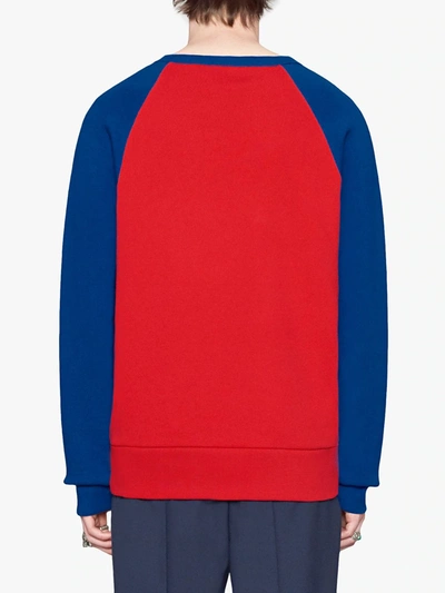 Shop Gucci Cotton Jersey Sweatshirt With  Logo In Red