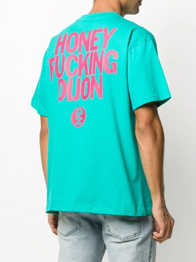 Shop Honey F___cking Dijon Short Sleeve Printed Logo T-shirt In Green