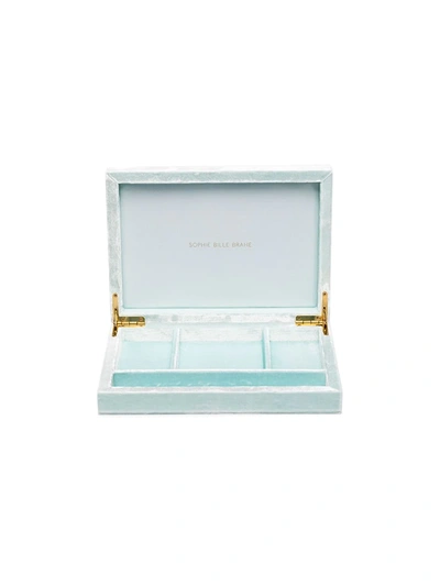 Sophie Bille Brahe Green Velvet Trésor Jewelry Box Pouch In Blue