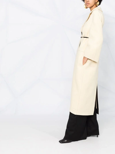 Shop Jil Sander Single-breasted Belted Coat In Neutrals