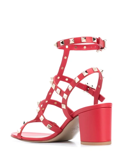 Shop Valentino Rockstud 60mm Sandals In Red