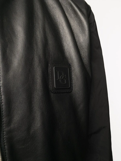 Shop Dolce & Gabbana Leather Panel Jacket In Black