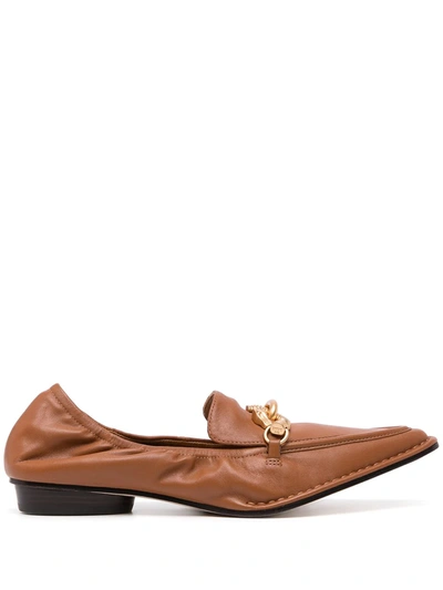 Shop Tory Burch Jessa Pointed Loafers In Brown