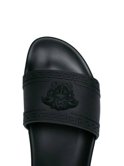 Shop Versace Palazzo Medusa Pool Slides In Black