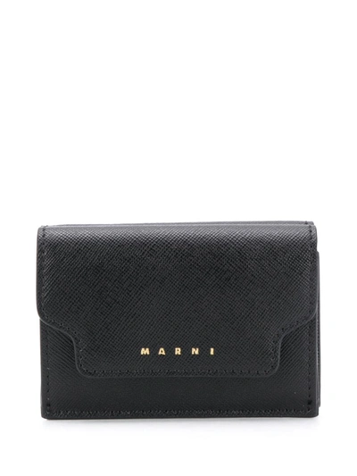 Shop Marni Logo Lettering Wallet In Black