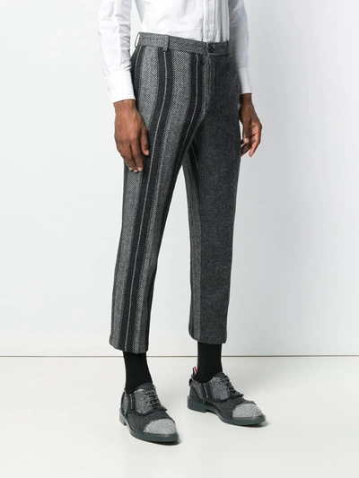 Shop Thom Browne Variegated Repp Fun Mix Shetland Chino In Grey