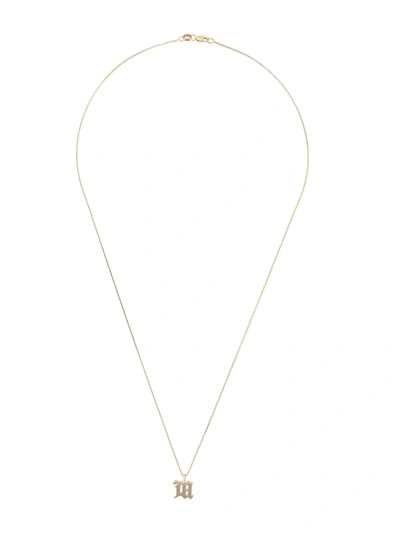 Shop Misbhv Logo Plaque Necklace In Gold