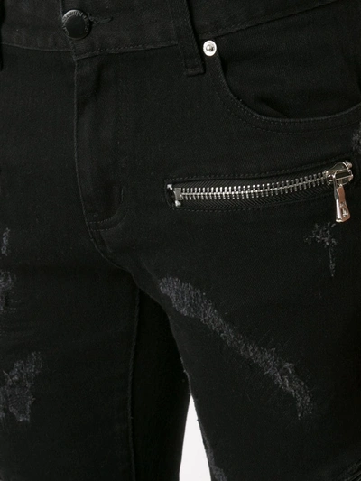 Shop God's Masterful Children Destroyed Effect Skinny Jeans In Black