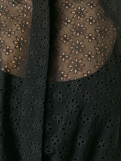 Pre-owned Alaïa 2017 Sheer Drawstring Sleeveless Shirt In Black