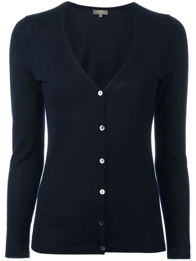 Shop N•peal Cashmere Button Up Cardigan In Blue