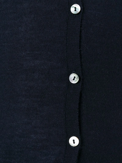 Shop N•peal Cashmere Button Up Cardigan In Blue