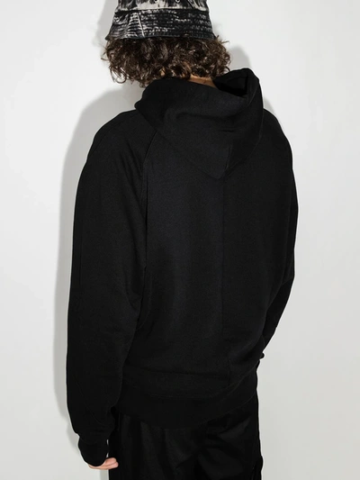 Shop Heliot Emil Carabiner Cotton Hoodie In Schwarz