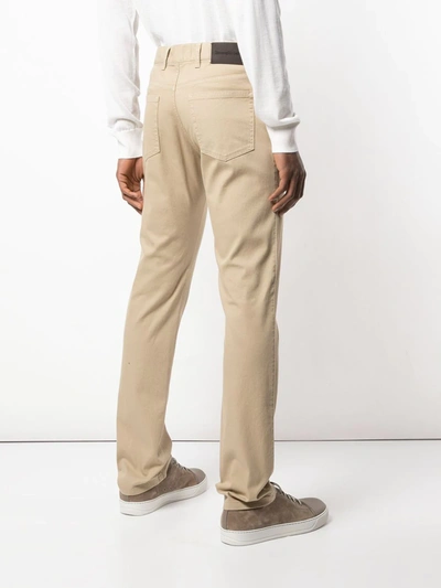 Shop Ermenegildo Zegna Slim-fit Chino Trousers In Neutrals