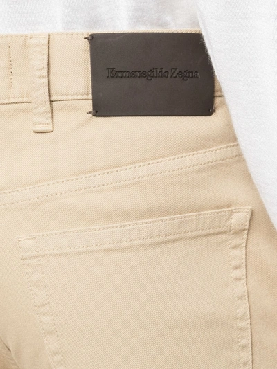 Shop Ermenegildo Zegna Slim-fit Chino Trousers In Neutrals