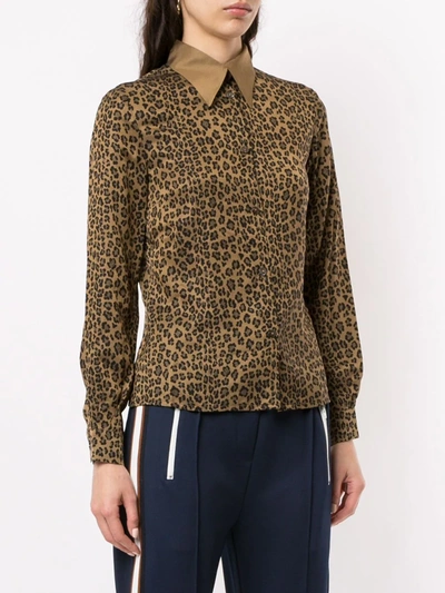 Pre-owned Fendi 1990s Leopard-print Shirt In Brown