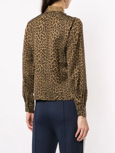 Pre-owned Fendi 1990s Leopard-print Shirt In Brown