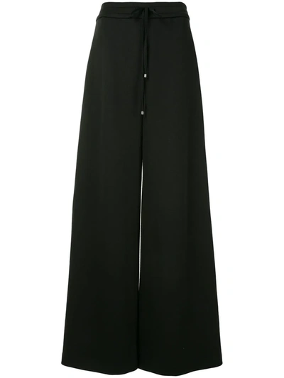 Shop Adam Lippes Wide-leg Jersey Trousers In Black