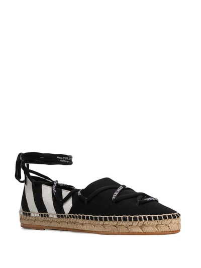 Shop Off-white Diagonal Stripe Tie Espadrilles In Black