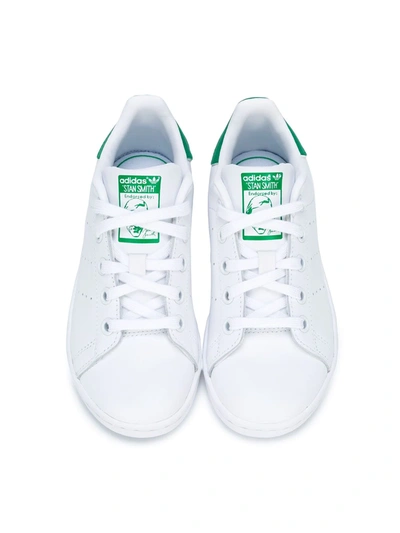 Adidas Originals Kids' Stan Smith Leather Trainers In Core White/core White/ fairway | ModeSens